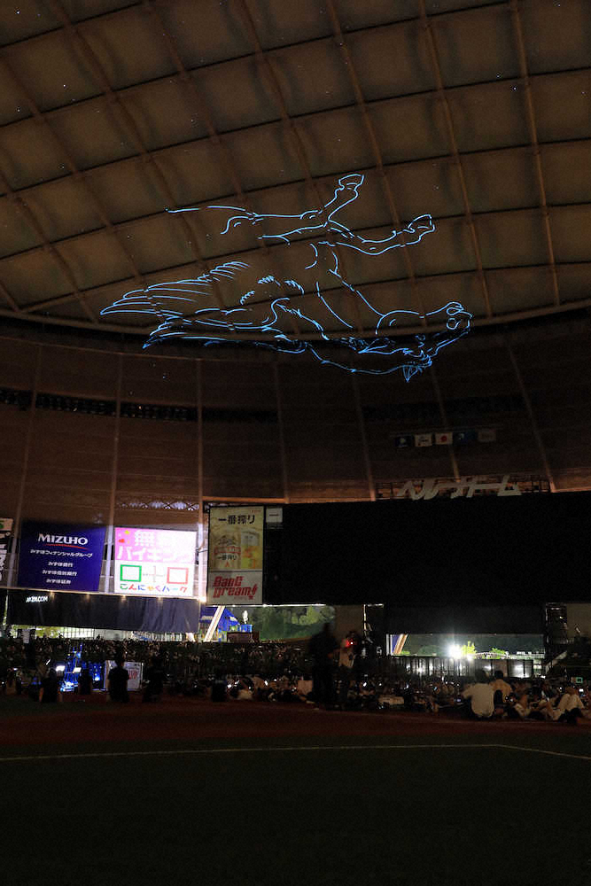 西武がベルーナdで試合後 国内最大規模 ドームプラネタリウム 開催 オーロラ 流れ星 選手も登場 スポニチ Sponichi Annex 野球