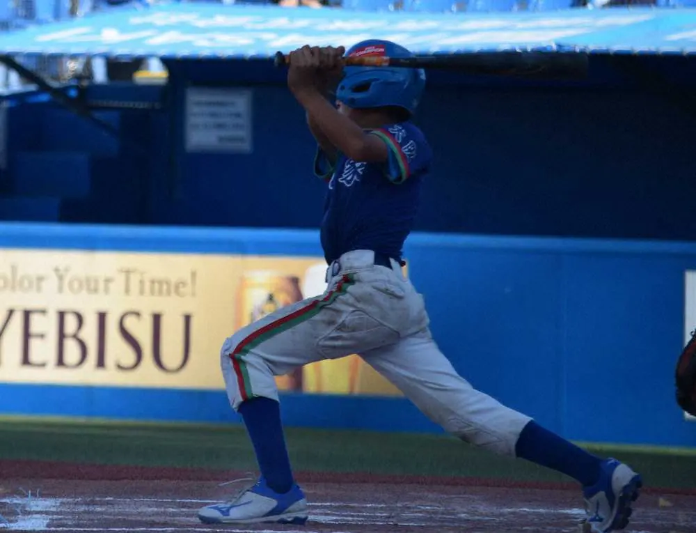 【画像・写真】新家スターズの上野蓮が2回戦に続く好投　打っても先制の中越え三塁打