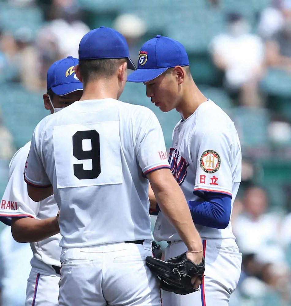 【画像・写真】明秀学園日立の二刀流左腕・石川主将　2回2/3をほろ苦4四死球で降板