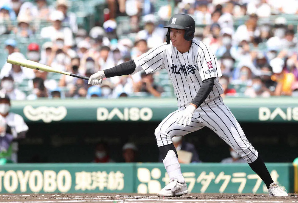 【画像・写真】【甲子園】九州学院・村上慶太が先制打　甲子園初打点を記録