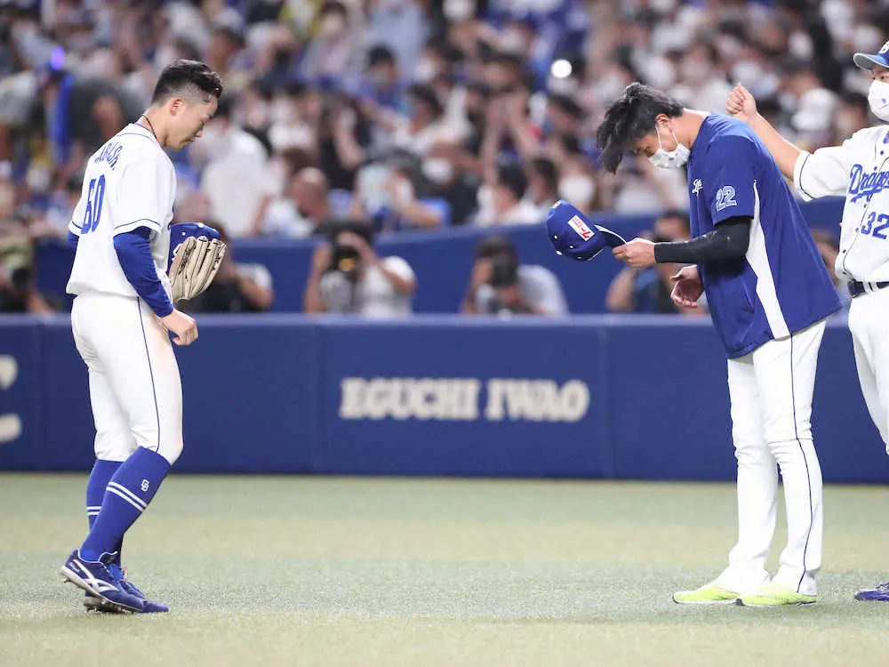 【画像・写真】中日・大野雄　得意の阪神戦で今季初めて回の途中降板「納得できないが、勝ちのバトンを渡せた」