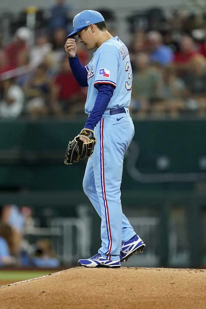 【画像・写真】レンジャーズ・有原がメジャー復帰後最短の3回1/3KO…「もう少ししっかり下半身を使えると思う」