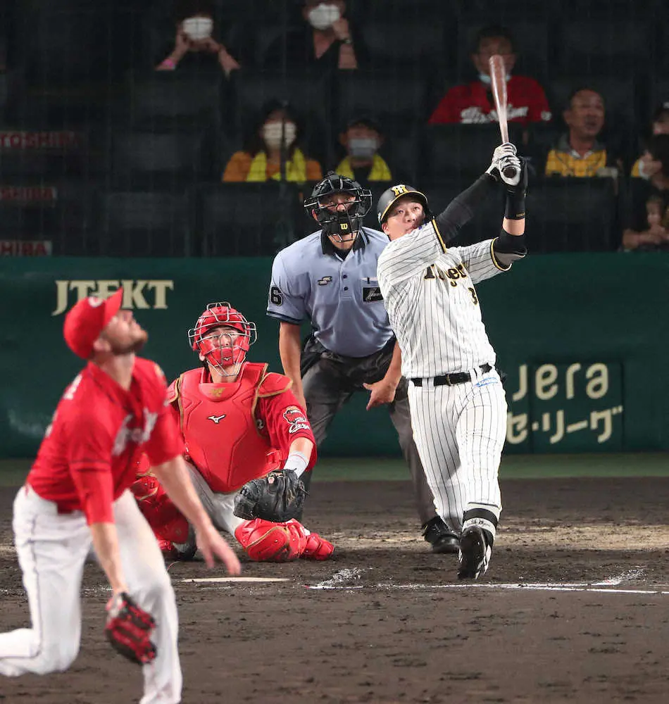 【画像・写真】阪神・大山が一振りで試合決めた！8回に決勝の23号ソロで今季甲子園30勝目