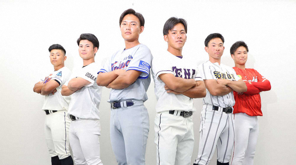 【画像・写真】6主将が火花バチバチ　3日開幕の阪神大学野球リーグ主将座談会　4連覇狙う天理大を追うのは