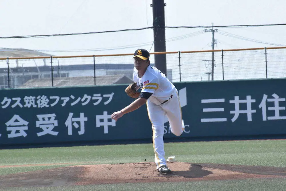 【画像・写真】ソフトバンク大関　精巣がん手術から42日ぶり実戦復帰「今は先が見える」　1回零封最速145キロ　