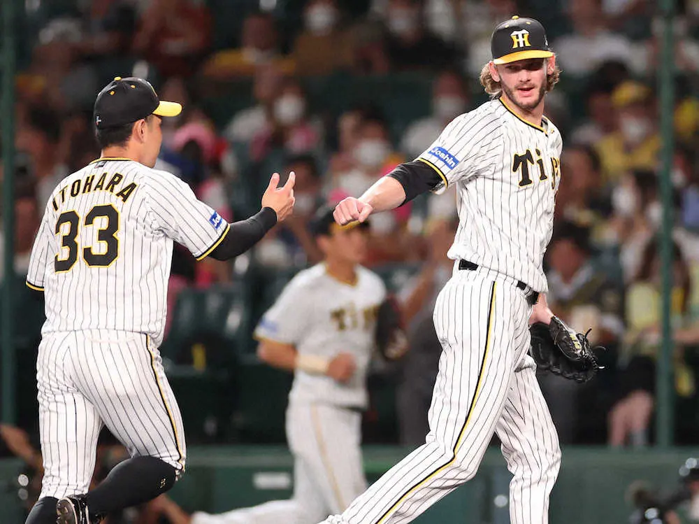 【画像・写真】阪神・ケラーが歓喜の来日初勝利　CS進出へ一歩前進、4位・広島との差を2に広げる