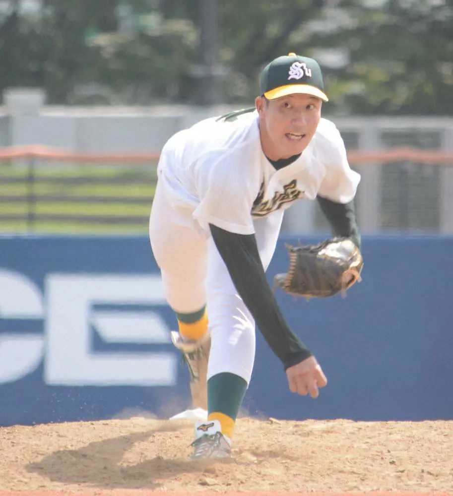 【画像・写真】ドラフト候補の専大・菊地吏玖が2失点完投　7安打許すも粘りの投球