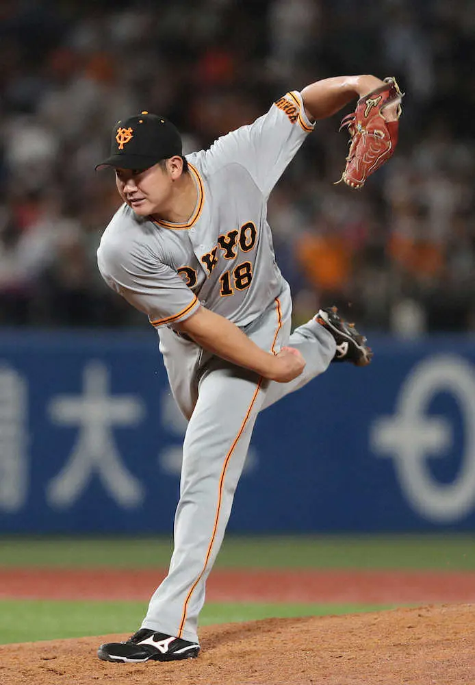 【画像・写真】巨人・菅野　村上54号含む3発被弾も7回を自責3、8勝目の権利得て降板　引き分け以下でV逸決定