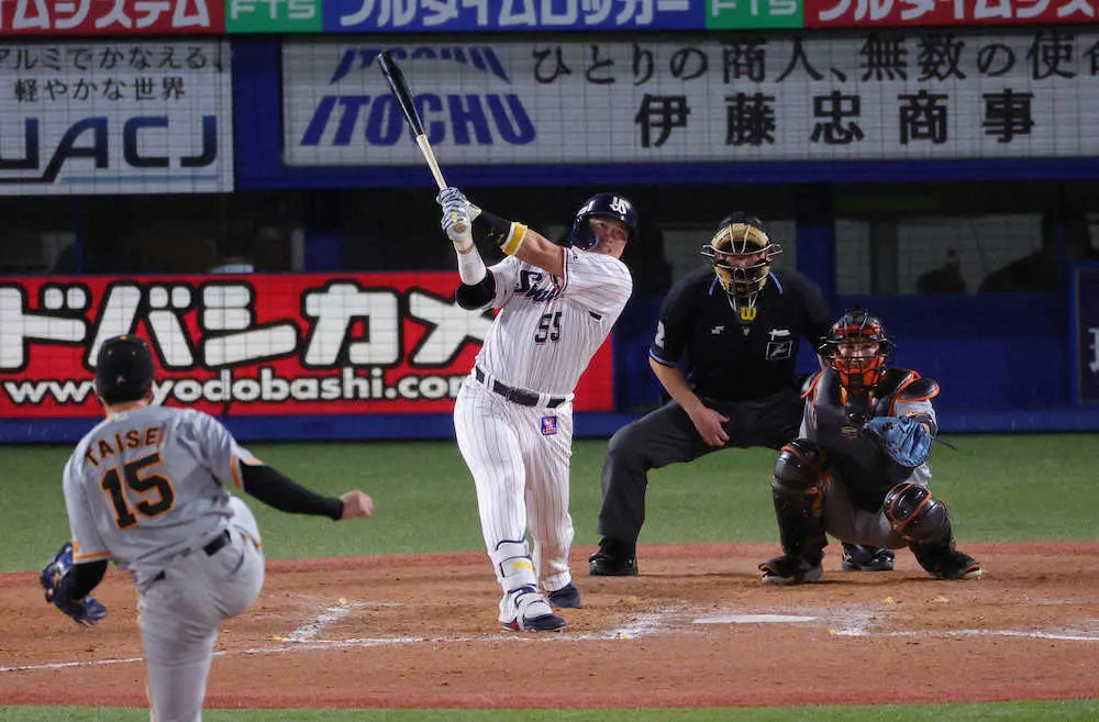 【画像・写真】ヤクルト村上　記録ずくめの55号3ラン！王貞治の日本選手最多記録に並んだ　歴代最多12回目マルチ弾