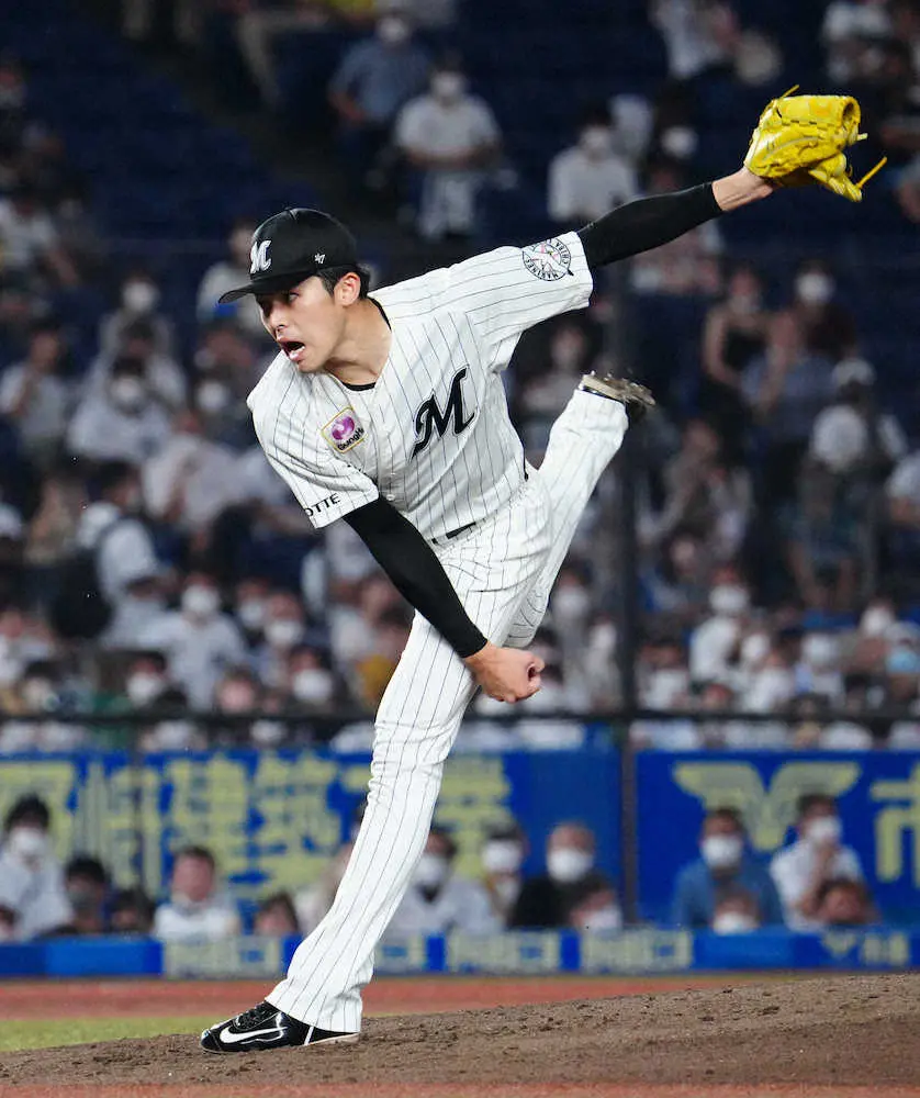 【画像・写真】ロッテ朗希　今季9勝目へ5回1失点も毎回の6K「勝利を信じ腹から声出し」58球で降板、最速159キロ