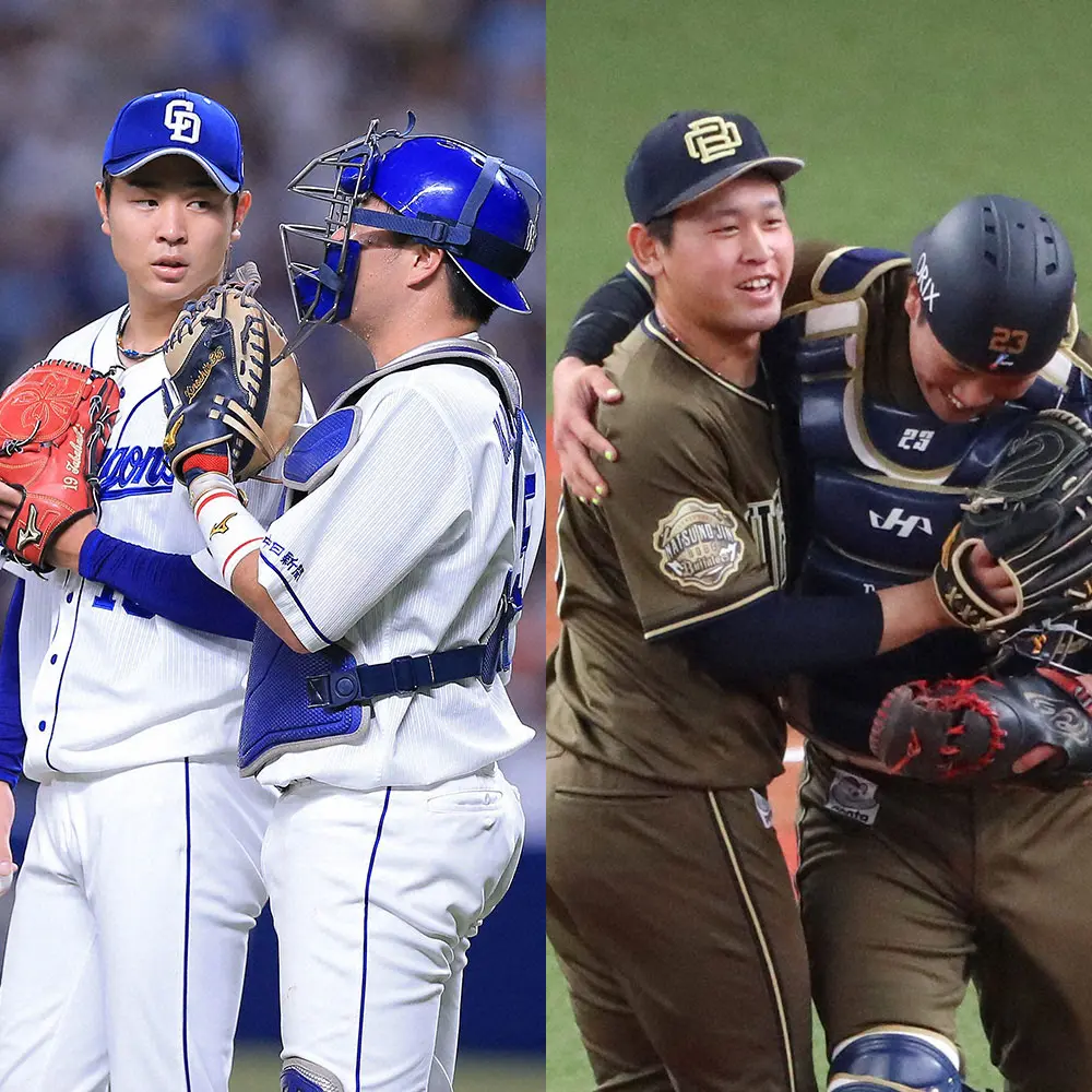 【画像・写真】8月度月間バッテリー賞は中日・高橋宏＆木下、オリックス・宮城＆伏見が受賞