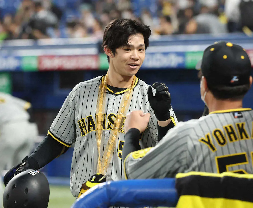 【画像・写真】阪神・中野が2戦連続の先頭打者弾「先制することができて良かった」　