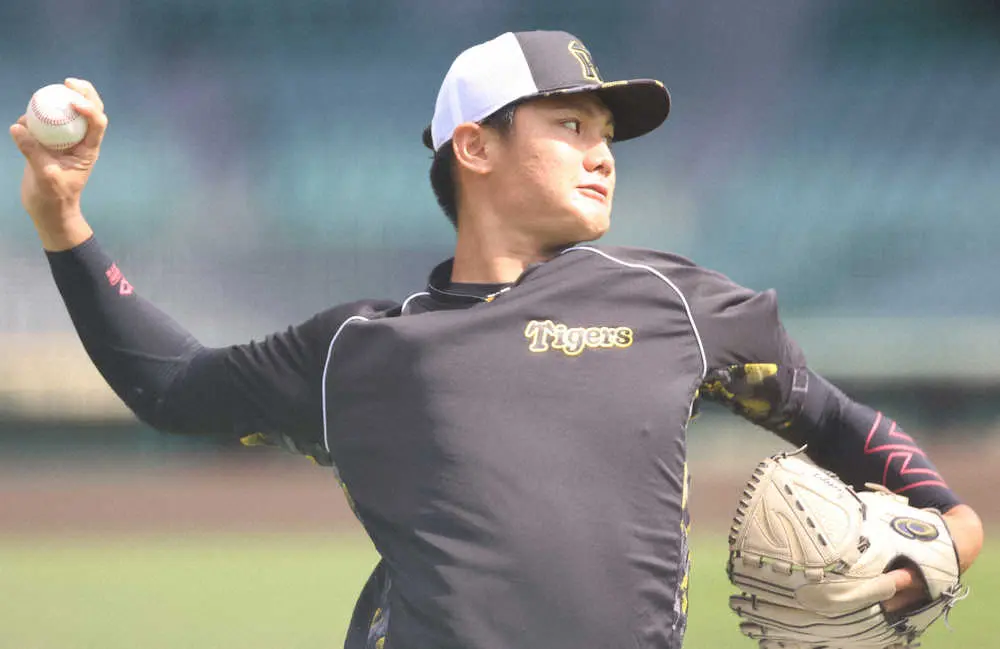 【画像・写真】単独3位浮上の阪神、甲子園で投手指名練習　シーズン最終戦で先発見込みの西純らが参加