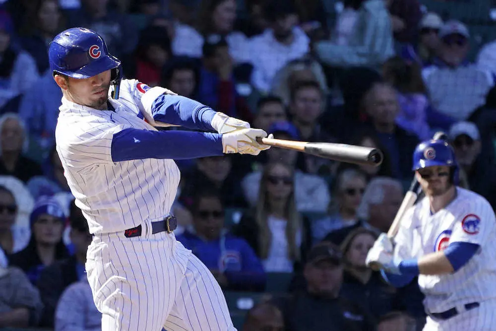 【画像・写真】カブス・誠也　パパ初安打！一時帰国経て27日にチーム再合流　三塁打も放ちマルチ、白星貢献