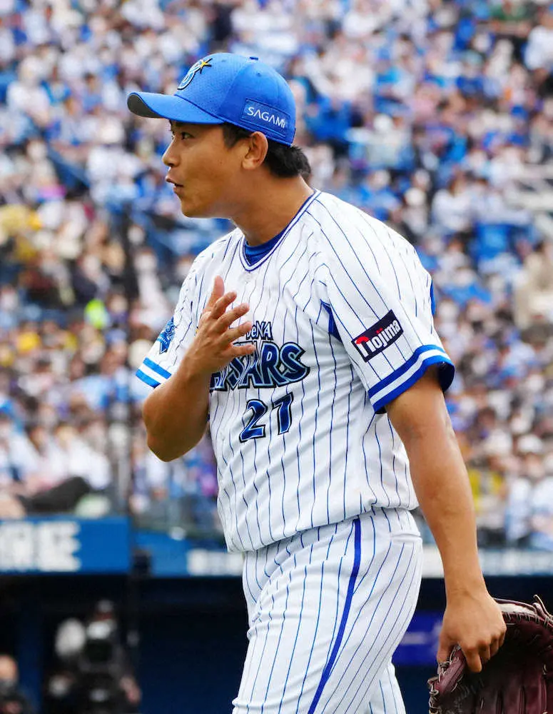 【画像・写真】DeNA今永　CS開幕投手も初勝利ならず　5回2失点で降板　近本に先制の2点打許す