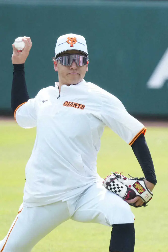 【画像・写真】巨人・大勢　「しっかりと勝負できるようなボールを」“決め球”にスライダー磨く