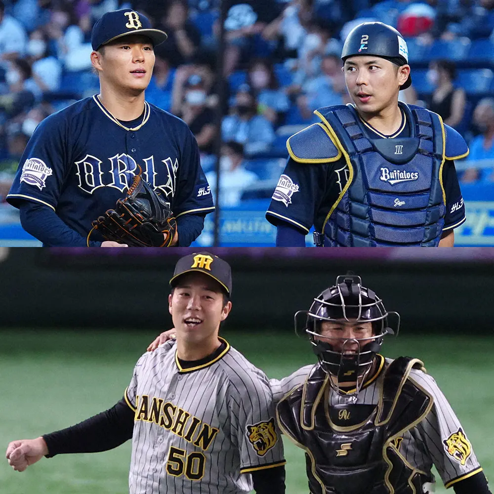 【画像・写真】22年度DAZN年間バッテリー賞　オリックスの由伸―若月＆阪神の青柳―梅野