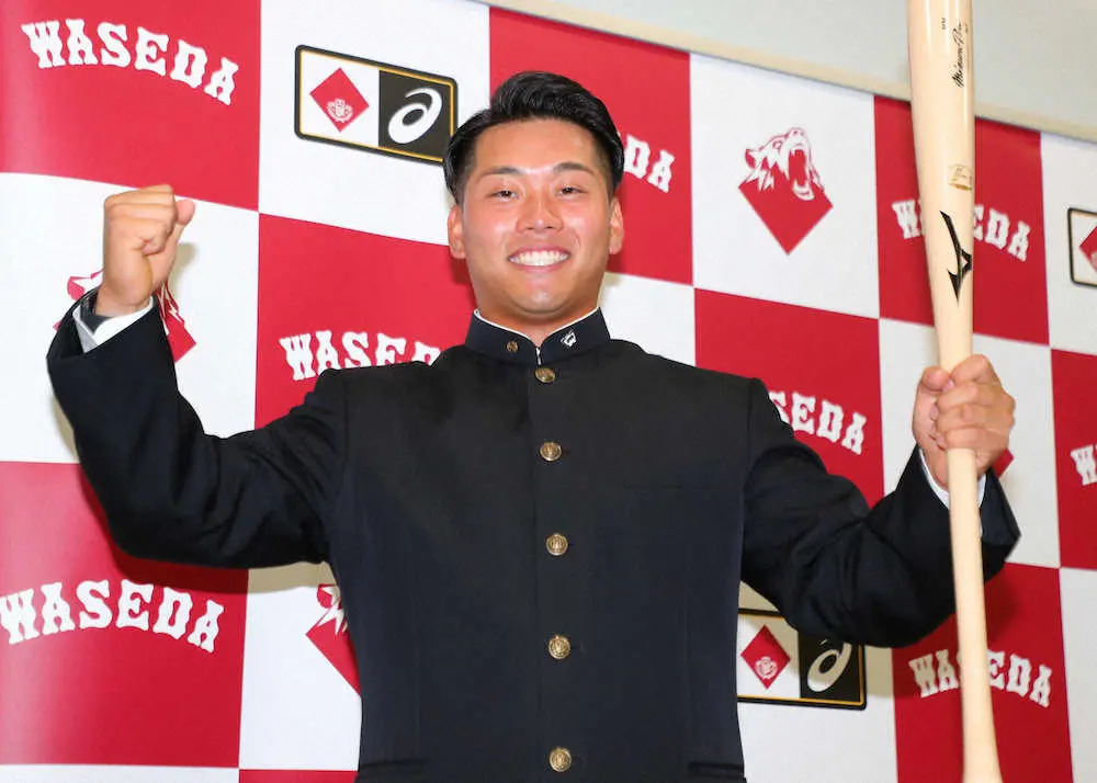 【画像・写真】西武1位指名の早大・蛭間　稼頭央監督以来4人目トリプルスリー狙う！