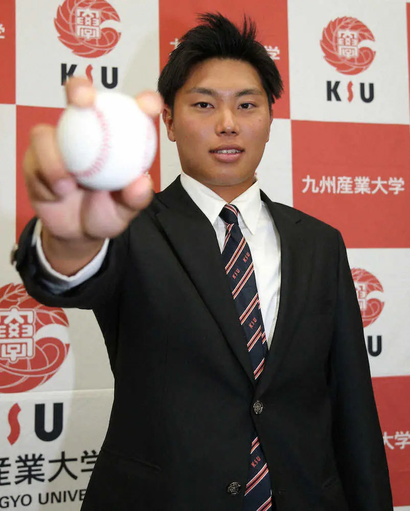 【画像・写真】楽天3位は九産大・渡辺　ソフトバンク・柳田を「パームボール、スプリームで抑えられるよう頑張りたい」