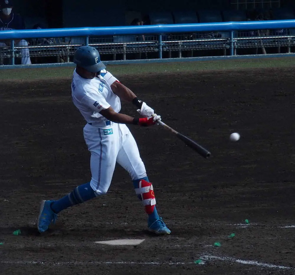 【画像・写真】日本ハム・万波　ノーステップ打法でマルチ安打！ドラ1の矢沢に「負けたくない」