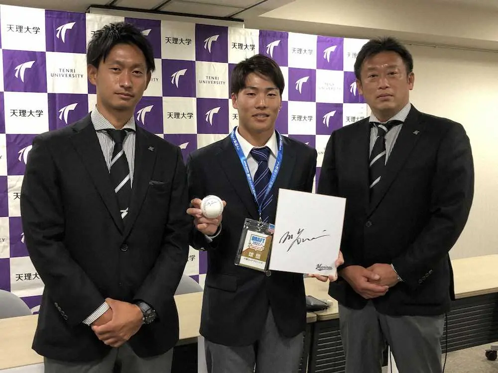 【画像・写真】ロッテ・ドラフト2位指名の友杉篤輝「脚力と守備範囲に自信」　球団指名あいさつで「実感」