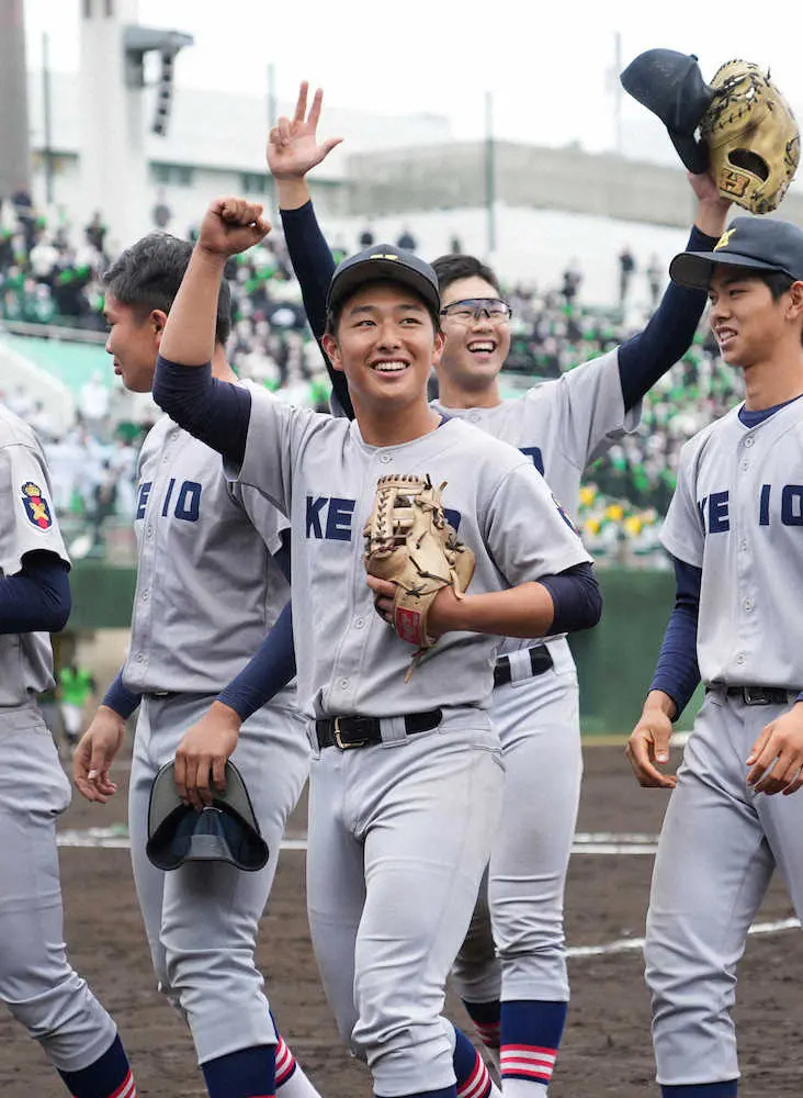 【画像・写真】清原親子の夢かなう！慶応の次男・勝児　センバツ当確「皆が打ってくれて勝つことができた」