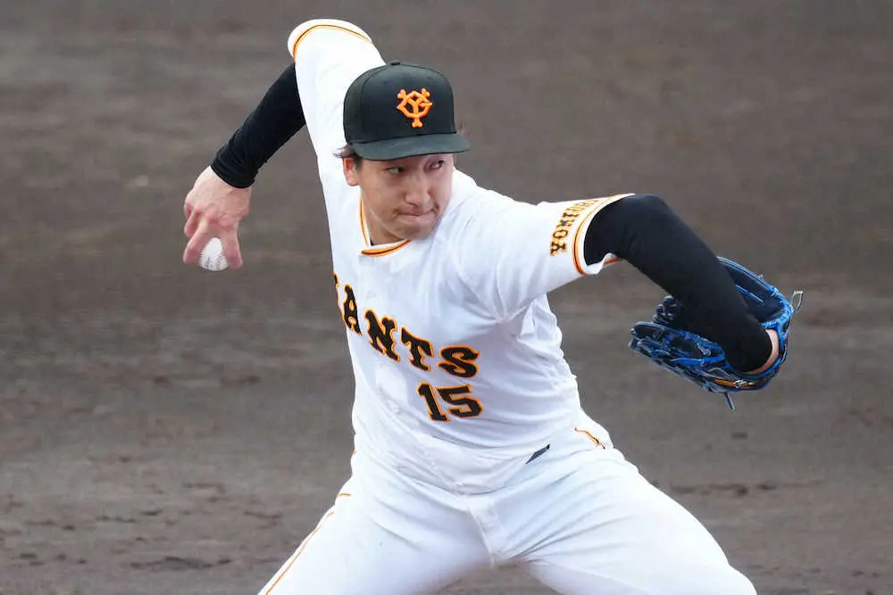 【画像・写真】巨人・大勢はWBC球「ちょっと滑る」、フォーク抜けて死球　戸郷とともに侍選出