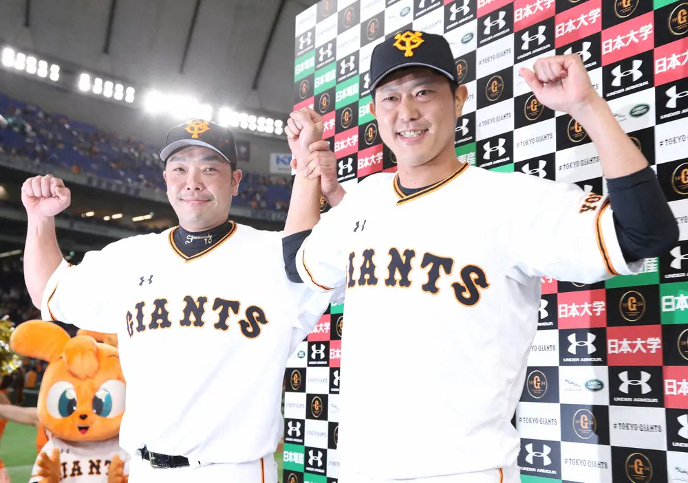 【画像・写真】「内海－阿部」のバッテリーで始球式　11月6日の侍ジャパン―巨人戦で実現