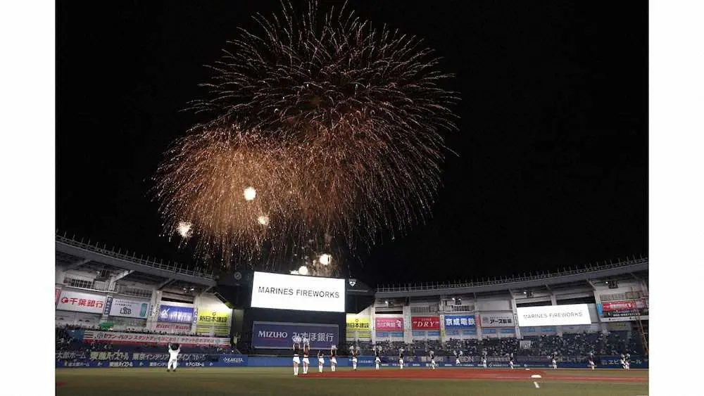 【画像・写真】ロッテのファン感で500発花火　松永、田中靖引退セレモニーも