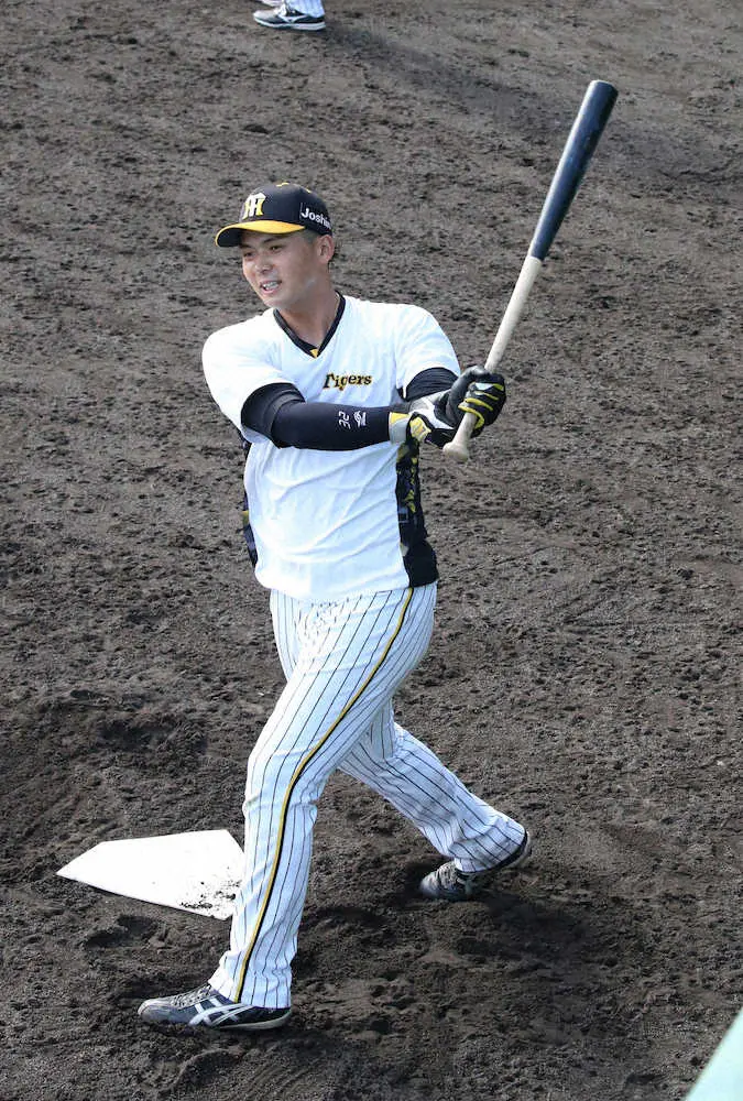【画像・写真】阪神・井上、柵越え12本　岡田監督も食事止め熱視線「打つポイント変わった。一番飛んでたんちゃう」