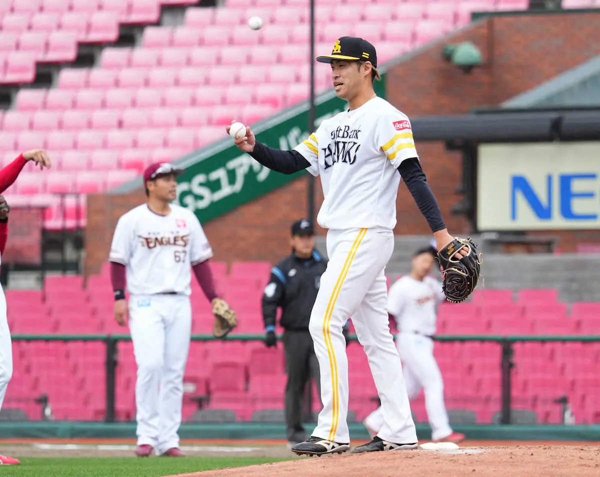 【画像・写真】ソフトB・秋吉　トライアウト「足が震えた。1軍のマウンドより緊張した」も宝刀スライダーで持ち味見せた