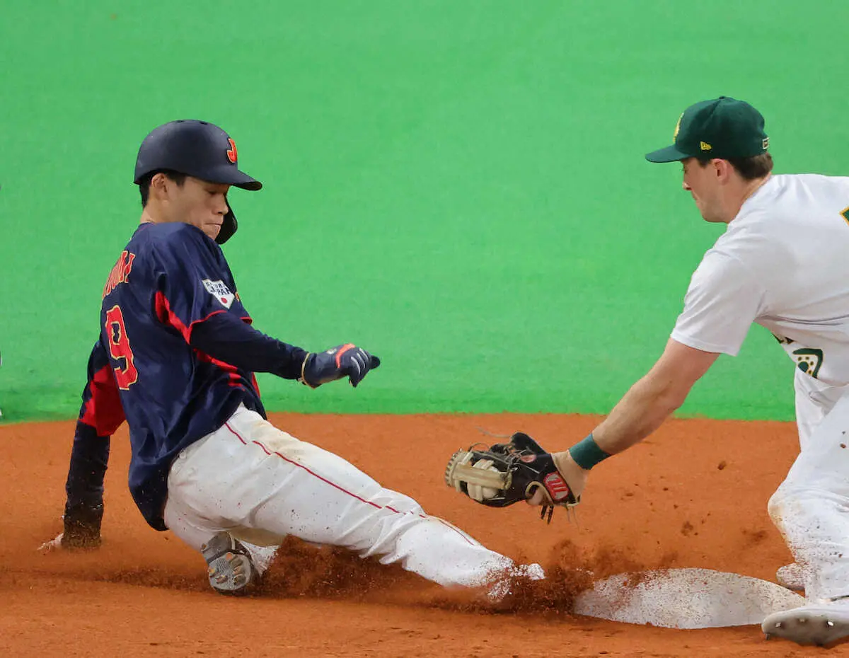 【画像・写真】塩見泰隆　6打席で5度出塁と侍の切り込み隊長就任へ猛アピール　3安打2打点2四球2盗塁