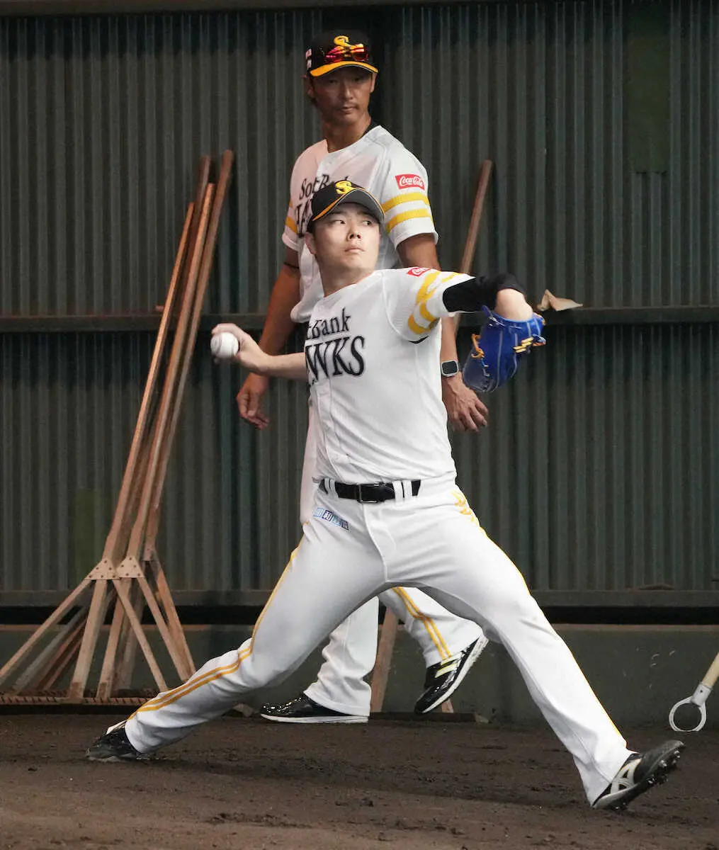 【画像・写真】ソフトB・松本　今秋初ブルペンで右肩復調アピール　来季は勝ち継投入り方針「そこで投げるだけ」