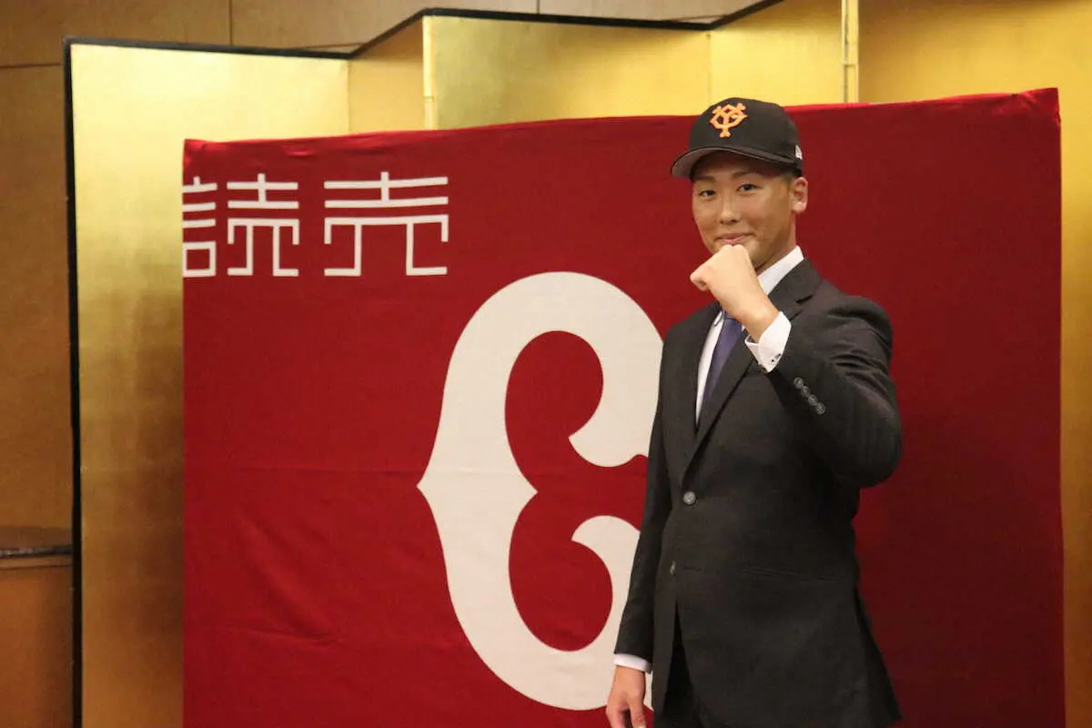 【画像・写真】巨人5位・船迫が仮契約　26歳オールドルーキー「経験値で勝負していきたい」