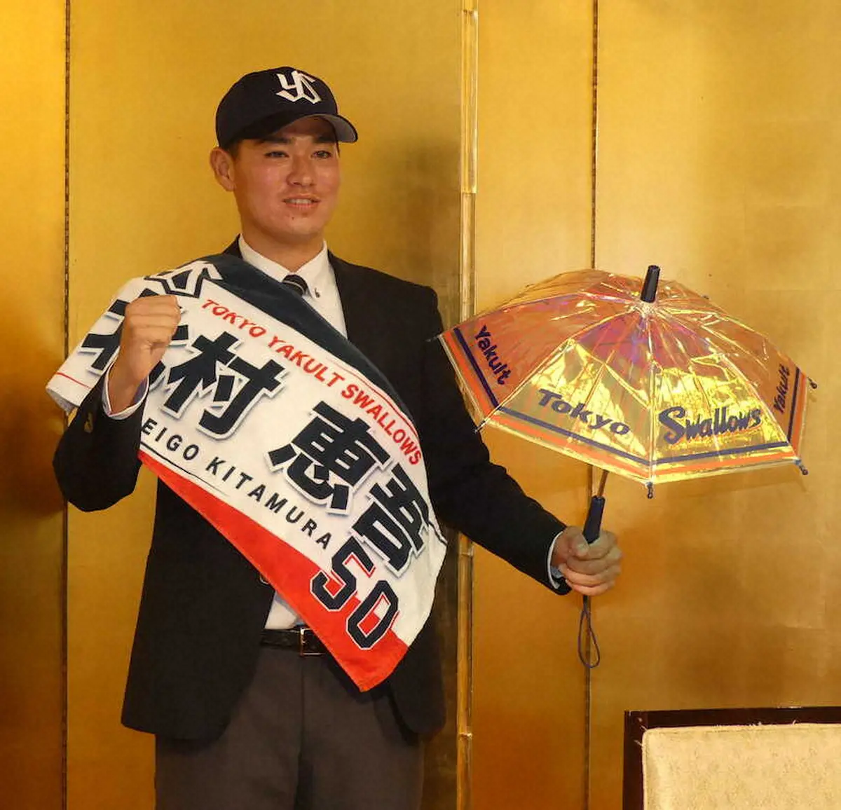 【画像・写真】【22年ドラフト下位指名】ヤクルト５位北村恵吾　大学先輩に負けない活躍誓う右の長距離砲