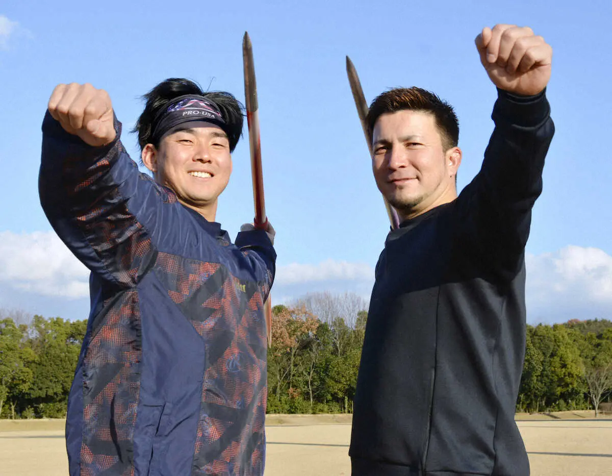 【画像・写真】中日・小笠原　ディーン元気と昨年に続きやり投げトレ「充実した一日。成長を褒められた」