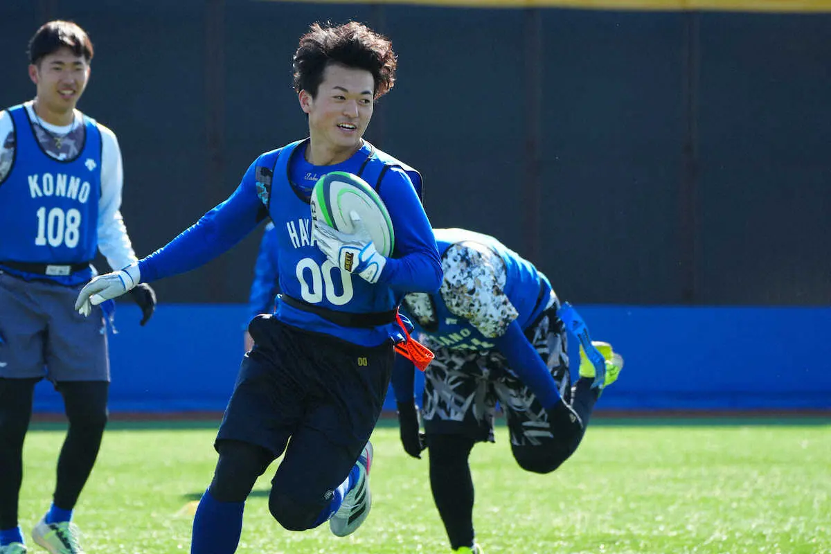 【画像・写真】DeNAルーキーが“ONE　TEAM”で飛躍トライ!　「タグラグビー」でコミュニケーションなど学ぶ