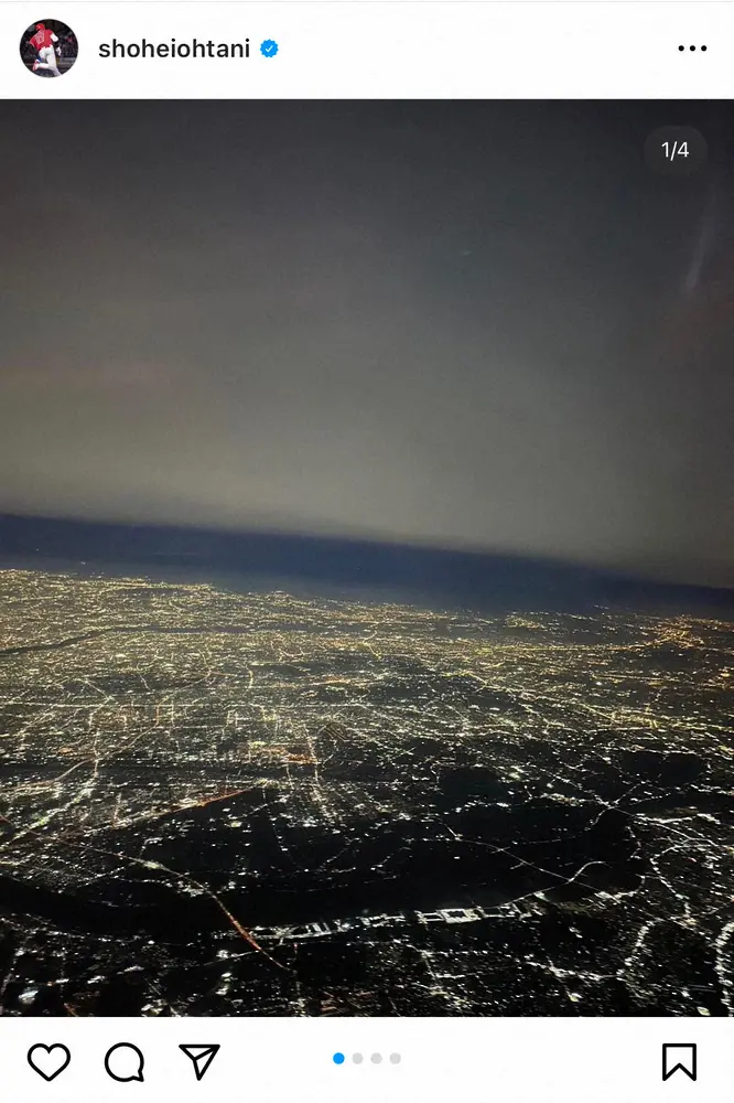 【画像・写真】エンゼルス・大谷が渡米　機内食や景色投稿にフォロワー驚き　「新鮮！」「おしゃれ女子のような投稿」
