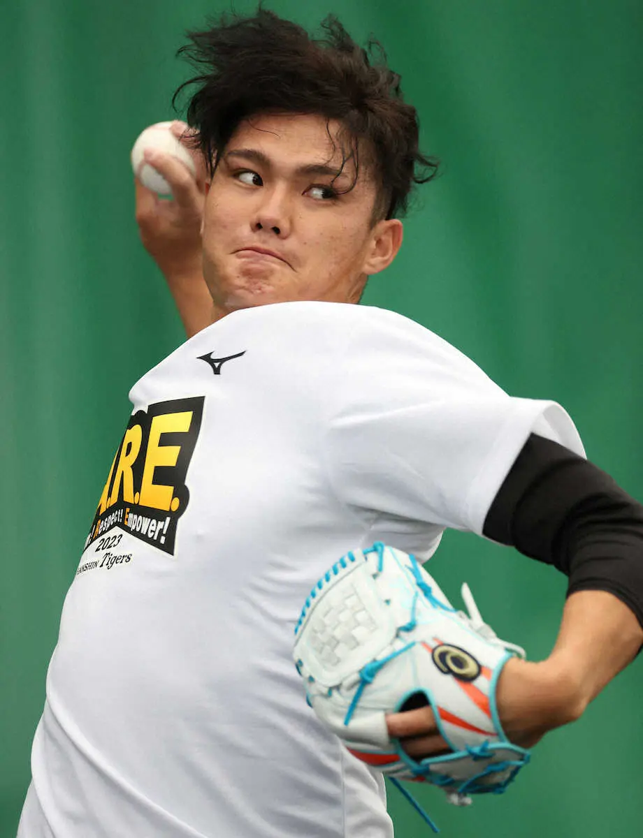 【画像・写真】阪神・西純　マエケン直伝ツーシーム初披露「いい感じだった。使えそう」開幕ローテ入りへ完全習得手応え