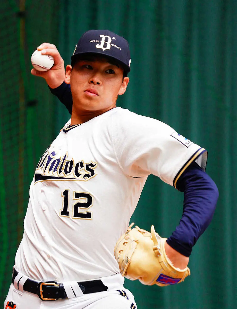 【画像・写真】オリ・舜平大「7、8割」の力で154キロ　20年ドラ1右腕回復アピール　将来は「165キロ目標」