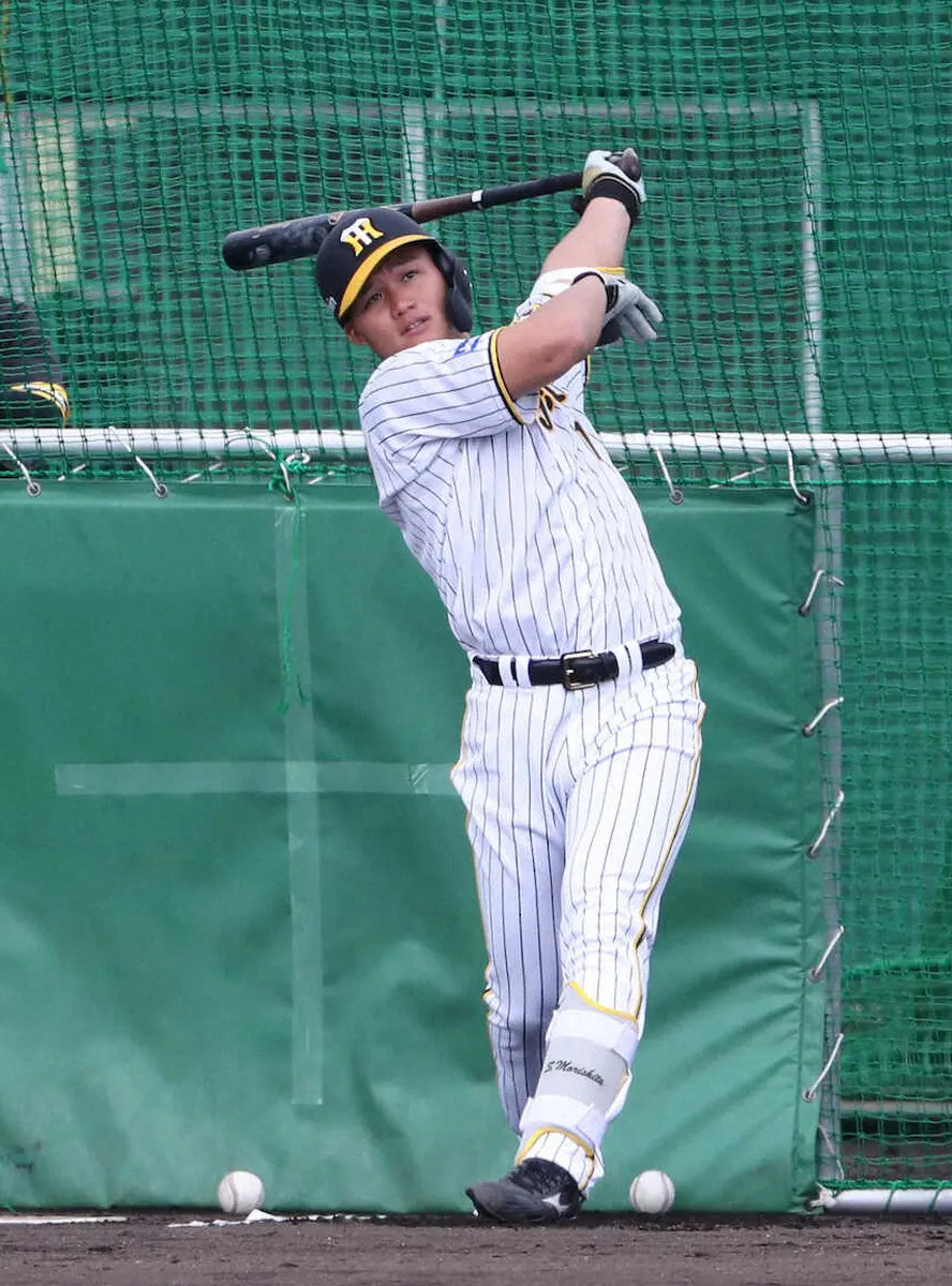 【画像・写真】阪神ドラ1・森下　2軍キャンプ初視察の岡田監督の目の前で15発！新人らしからぬ力強い打撃披露