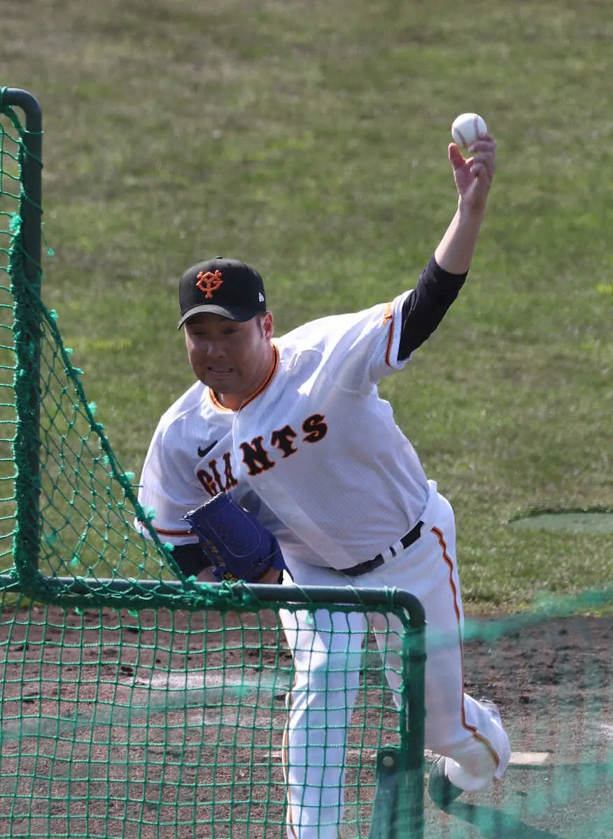 【画像・写真】巨人・今村　シート打撃で打者10人に安打性2本「まだ伸びしろはある」昨季は救援で55試合登板