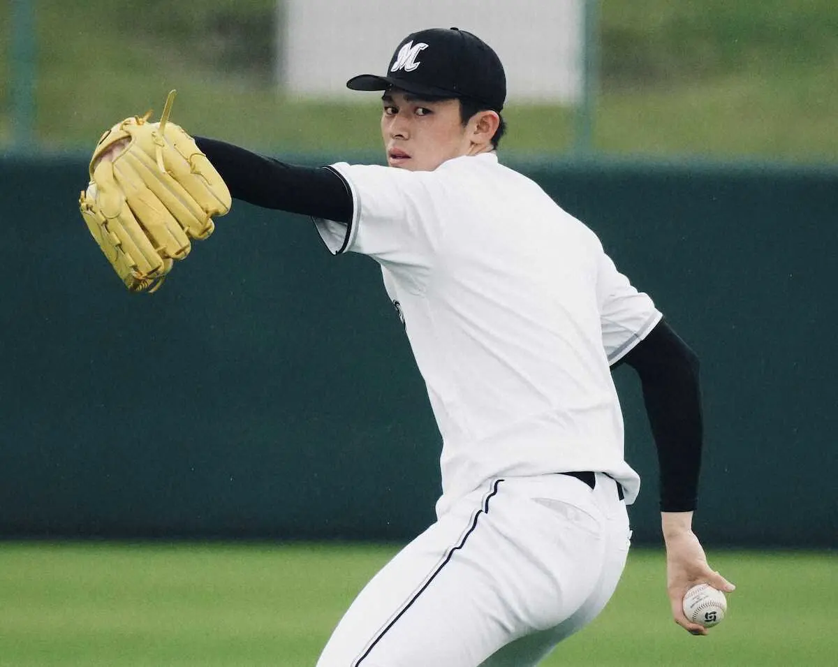 【画像・写真】ロッテ・朗希　15日ヤクルトとの練習試合に先発「今年初めての対外試合、精一杯投げたいと思います」