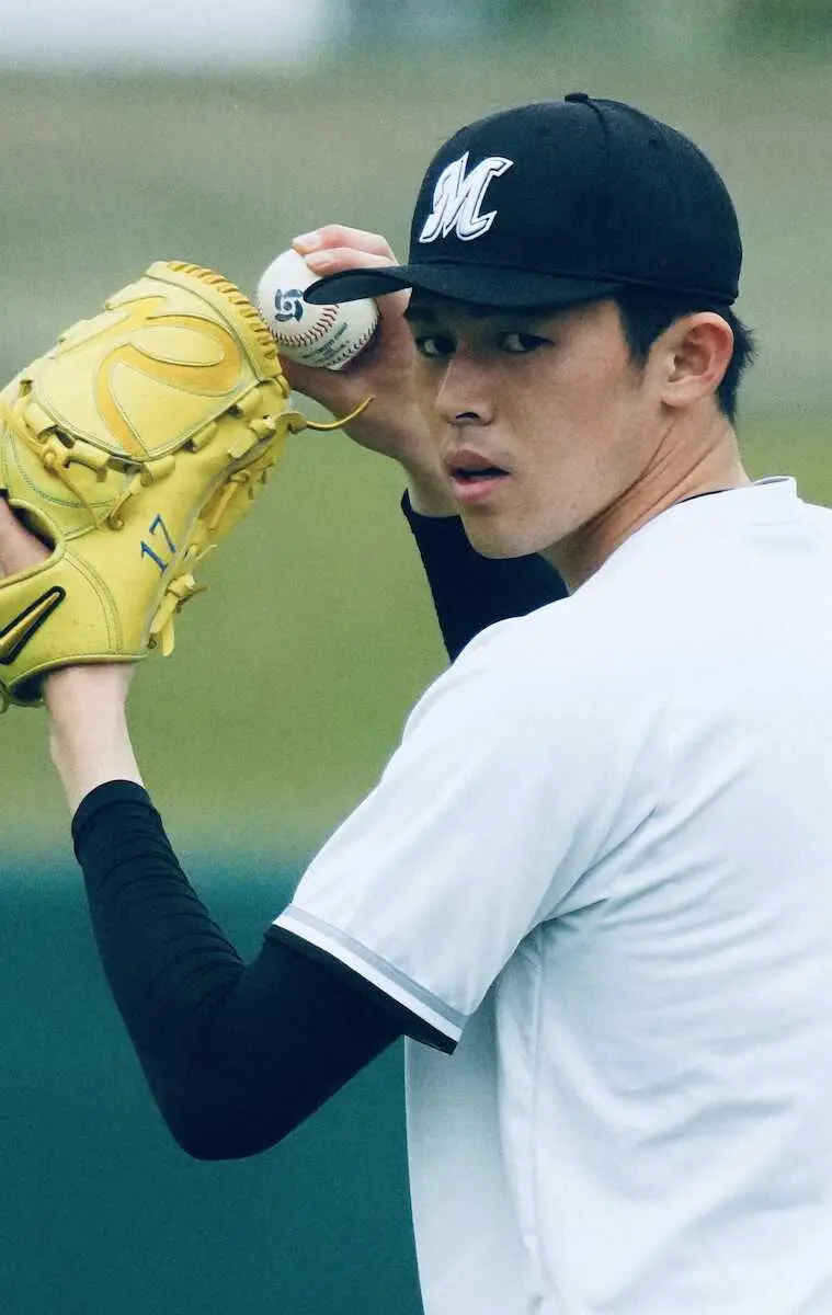 【画像・写真】ロッテ・朗希　15日ヤクルト戦先発へ調整「楽しんでもらえるように精いっぱい投げたい」