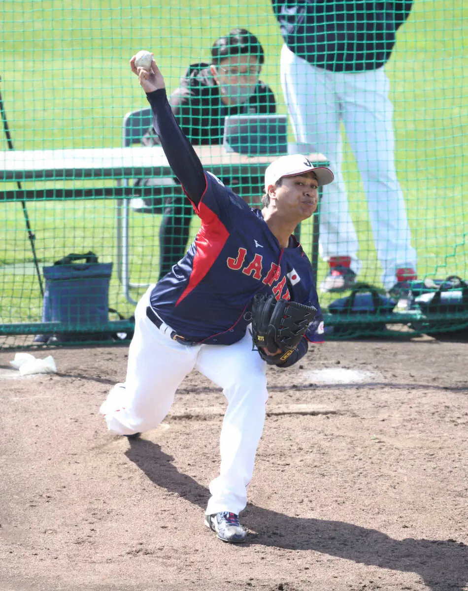 【画像・写真】＜侍ジャパン宮崎合宿＞2月21日にライブBPに登板する宇田川　（撮影・白鳥　佳樹）　