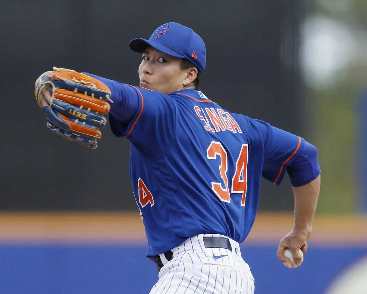 【画像・写真】メッツ・千賀　2度目の実戦形式で伝達機器初使用「使いやすかった」