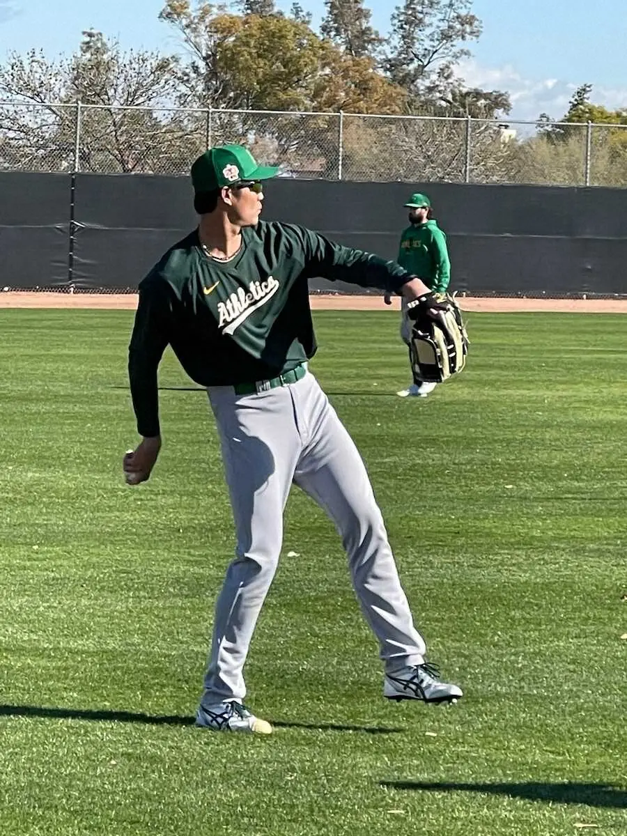 【画像・写真】アスレチックス・藤浪　大谷との投げ合いとなる1日のエンゼルス戦へ軽め調整