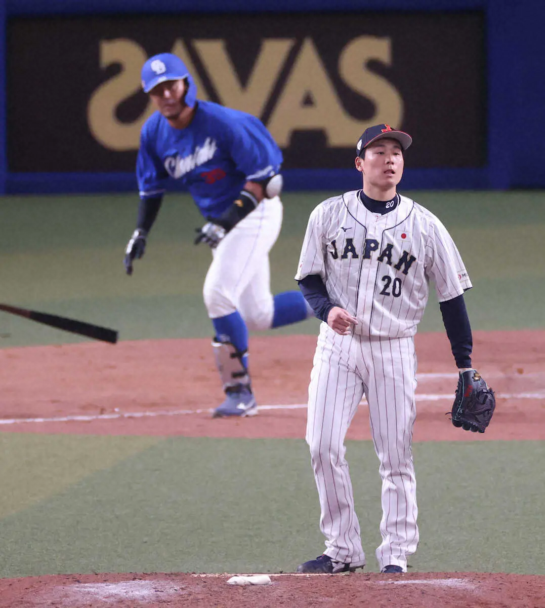 【画像・写真】侍・栗林　全てのアウトが三振も四球与え反省「しっかり次につなげたい」