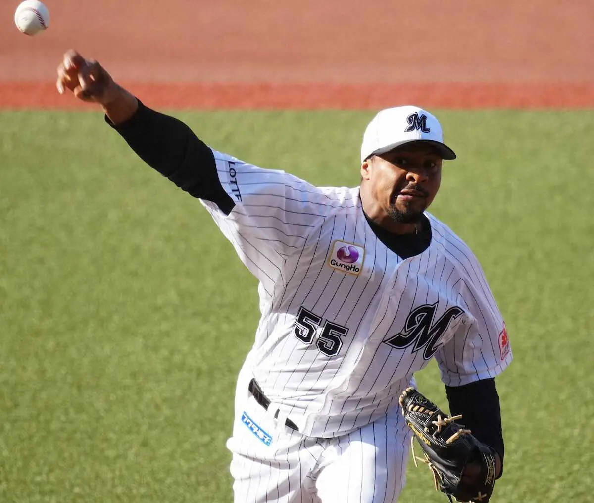 【画像・写真】ロッテ新助っ人・メジャー通算23勝右腕入団会見「優勝だけが目標」　ライブBPで力強い球も披露