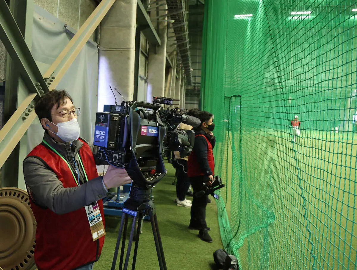 【画像・写真】韓国も大谷に興味津々　プールB最大のライバル　メディア“居残り”侍視察